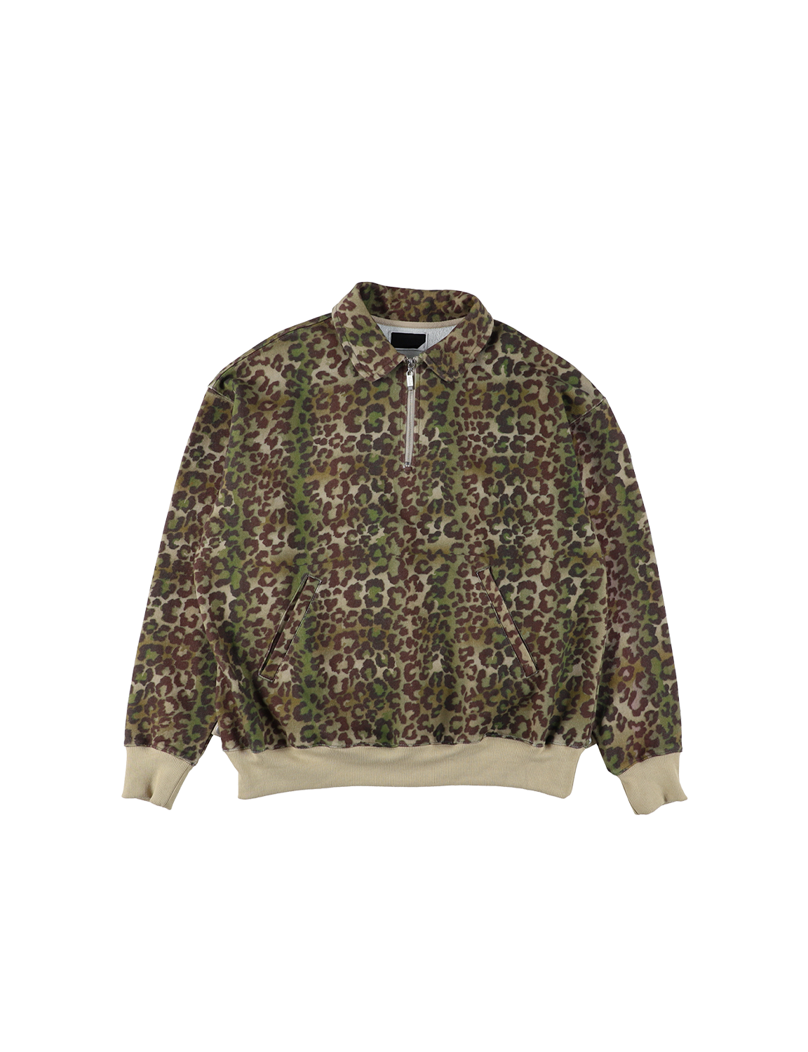 PHINGERIN HALF-ZIP COLLAR SWEATSHIRT LEOPARD