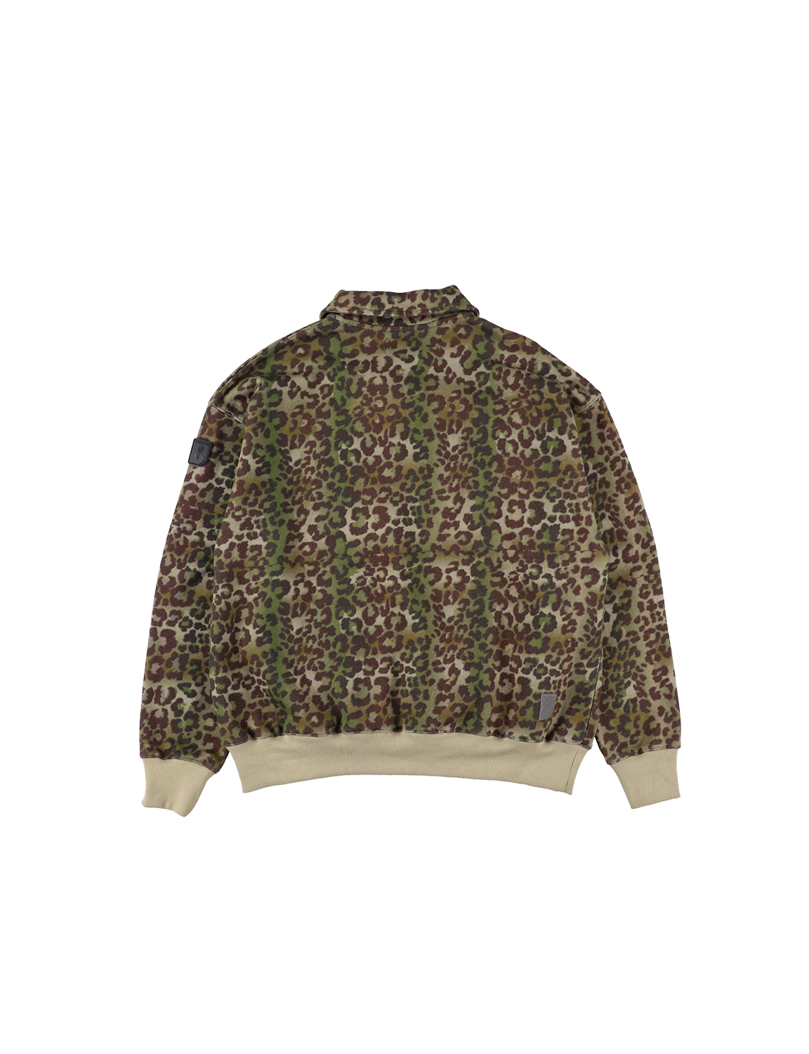 HALF-ZIP COLLAR SWEATSHIRT LEOPARD