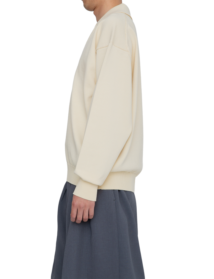 HEAVY KNIT POLO SWEATER