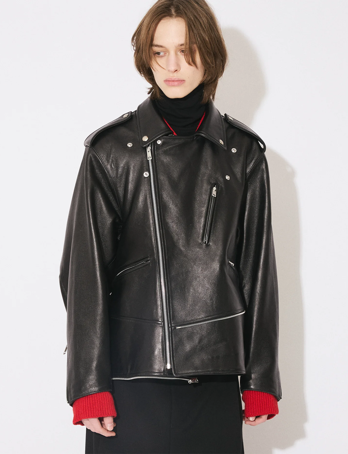double-end vintage leather GT riders jacket
