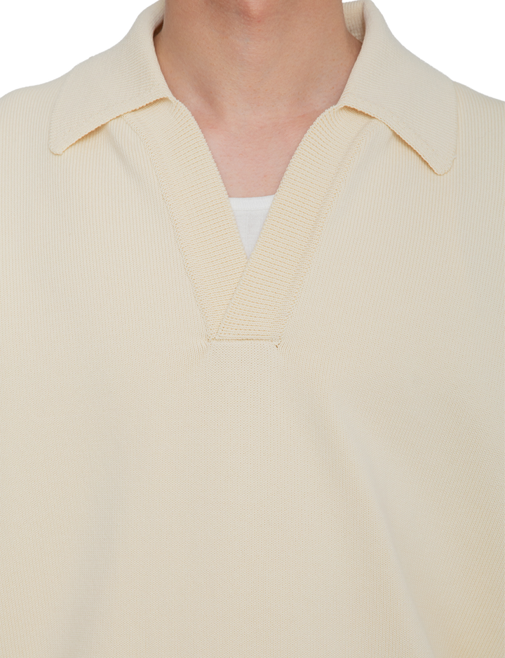 HEAVY KNIT POLO SWEATER