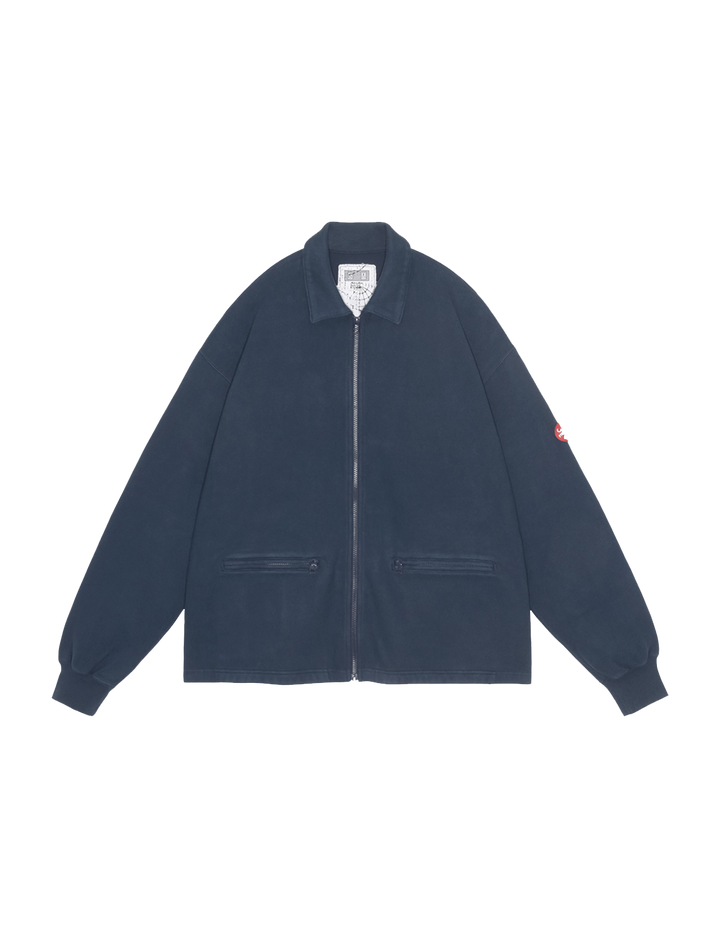 DBL KNIT COLLARED ZIP UP