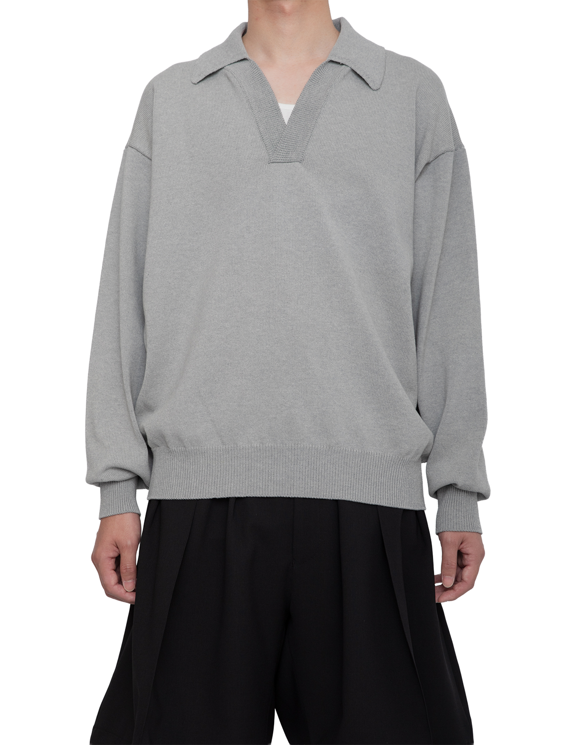 HEAVY KNIT POLO SWEATER