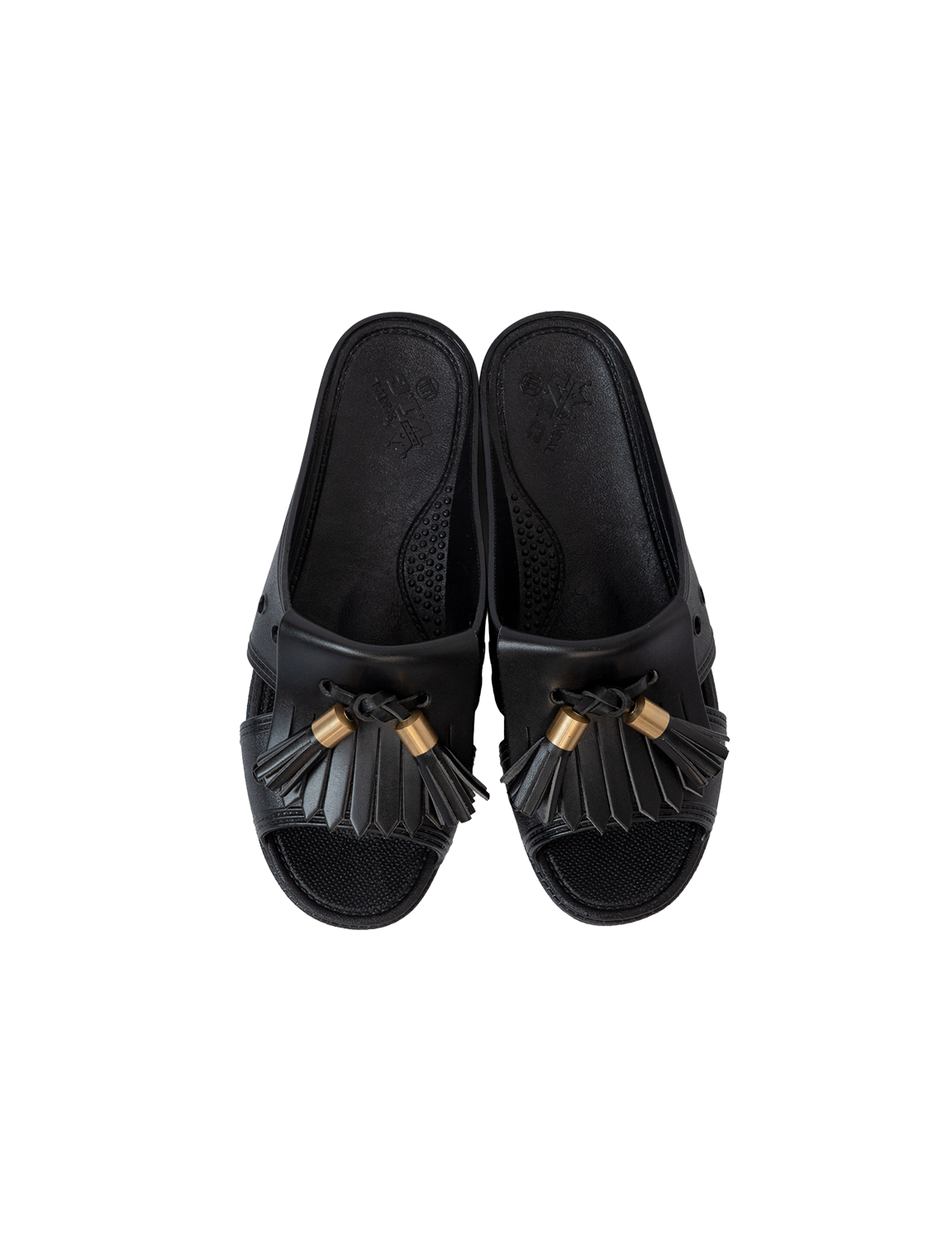 TASSELED RUBBER SLIDES