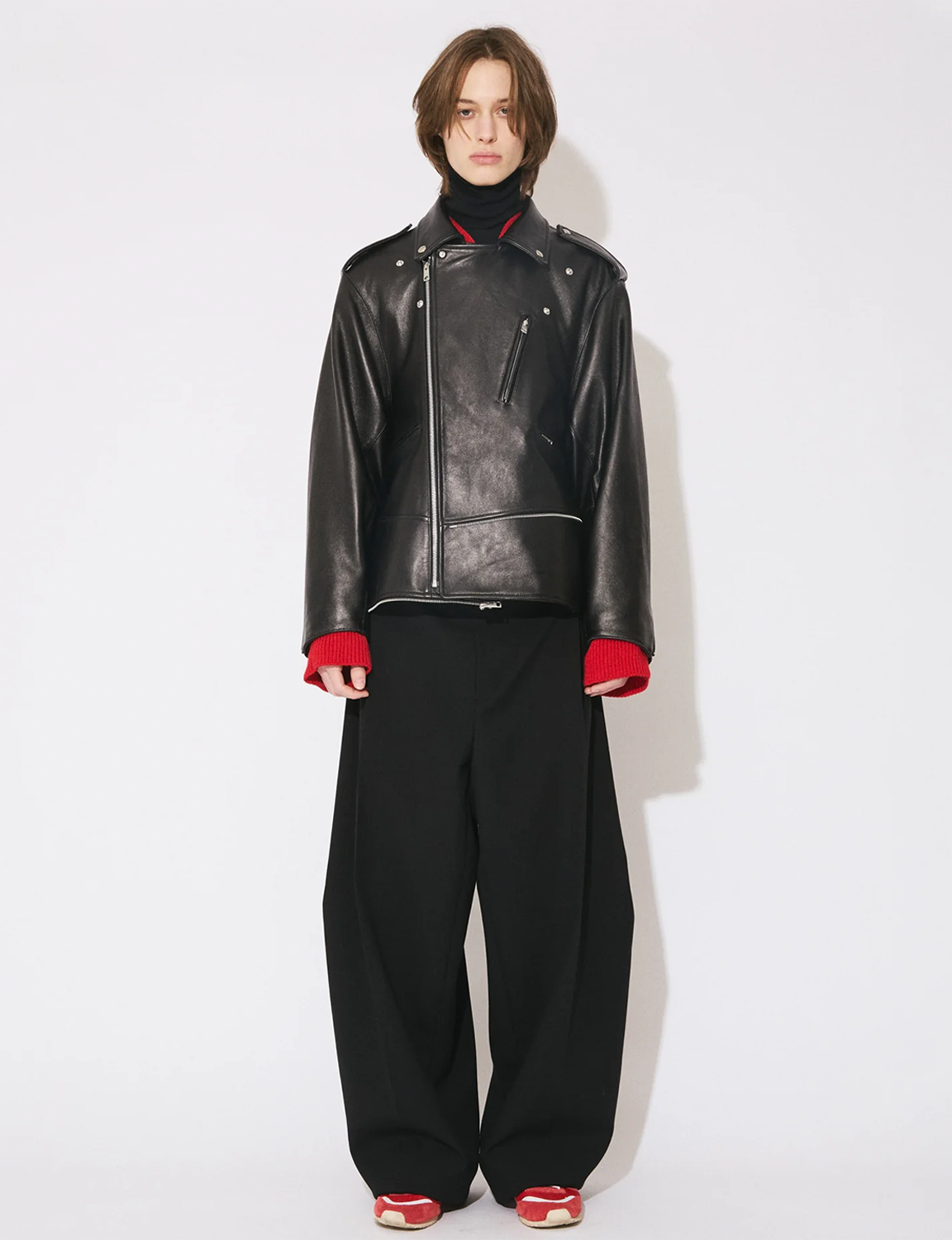 double-end vintage leather GT riders jacket