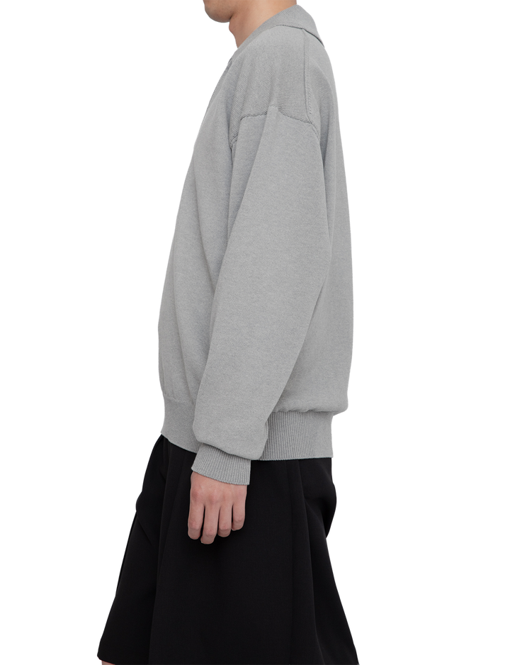 HEAVY KNIT POLO SWEATER