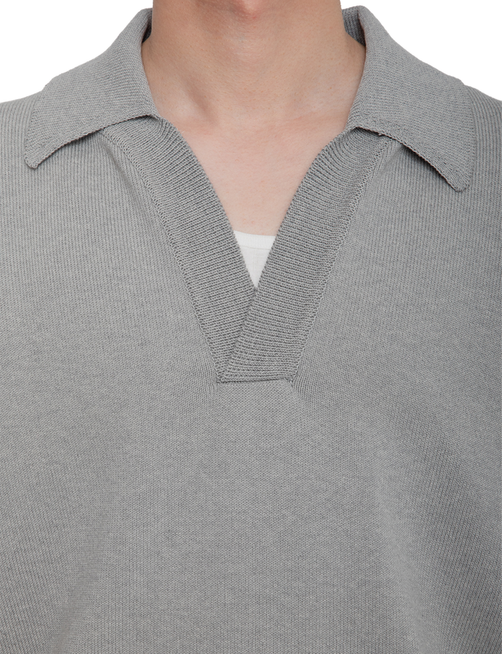 HEAVY KNIT POLO SWEATER