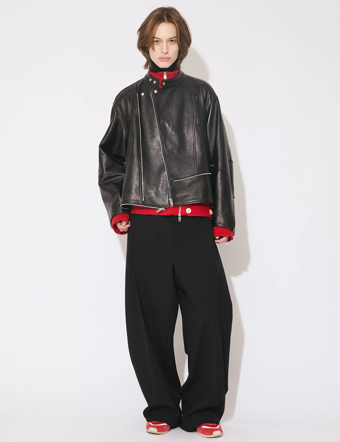 double-end vintage leather GT riders jacket