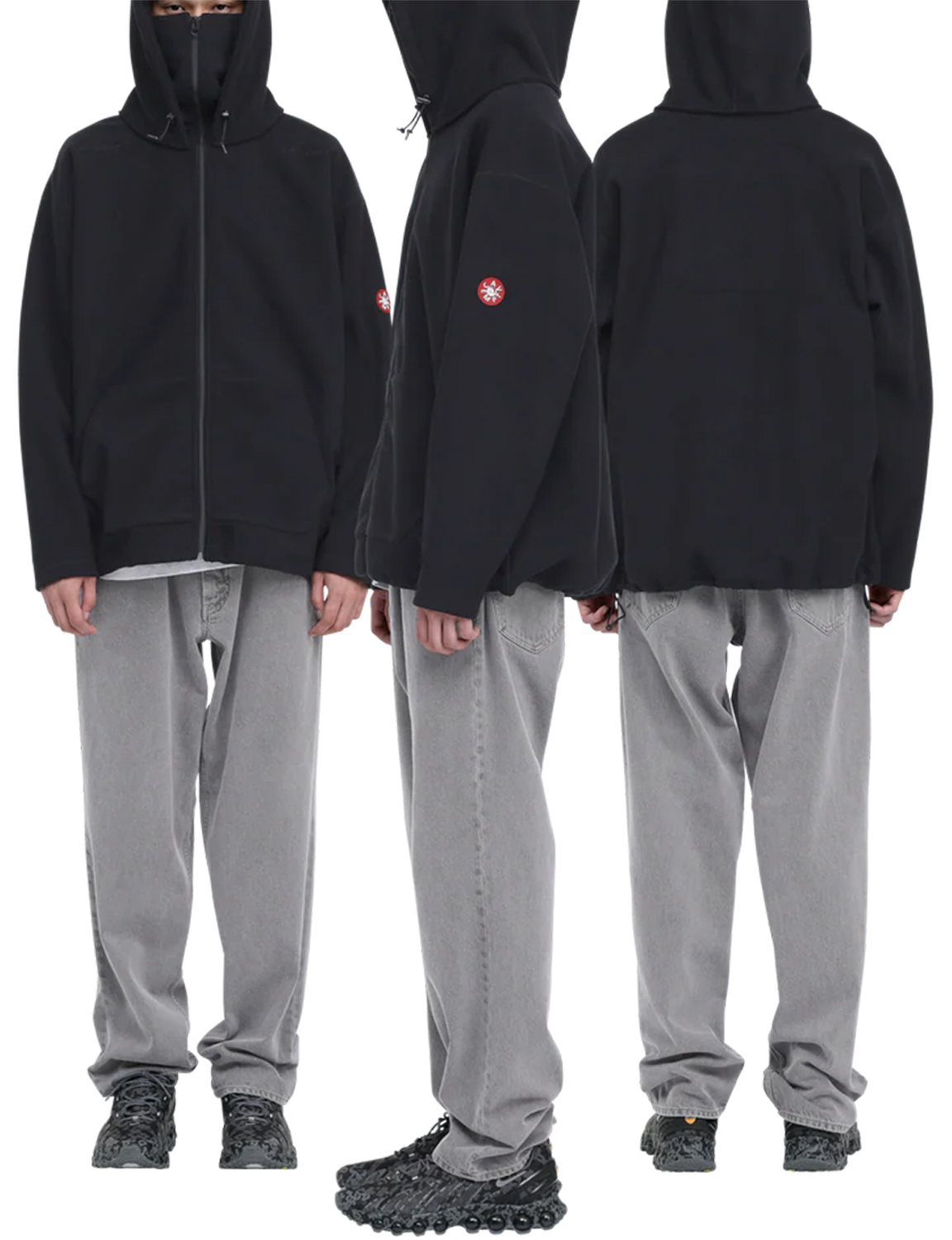 ATTACHED HOOD FLEECE ZIP UP