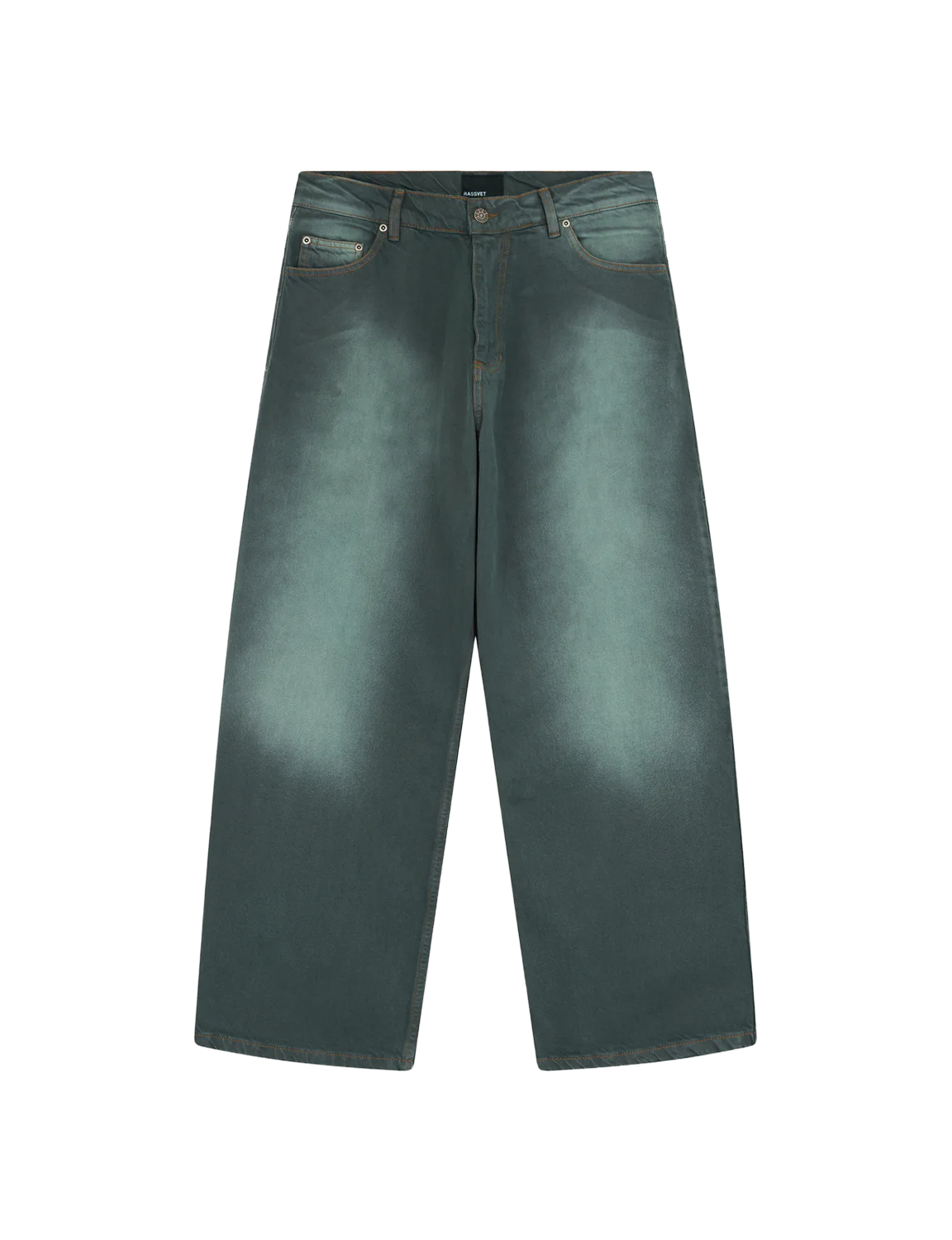RASSVET SUN DYED BAGGY DENIM – DARK GREEN
