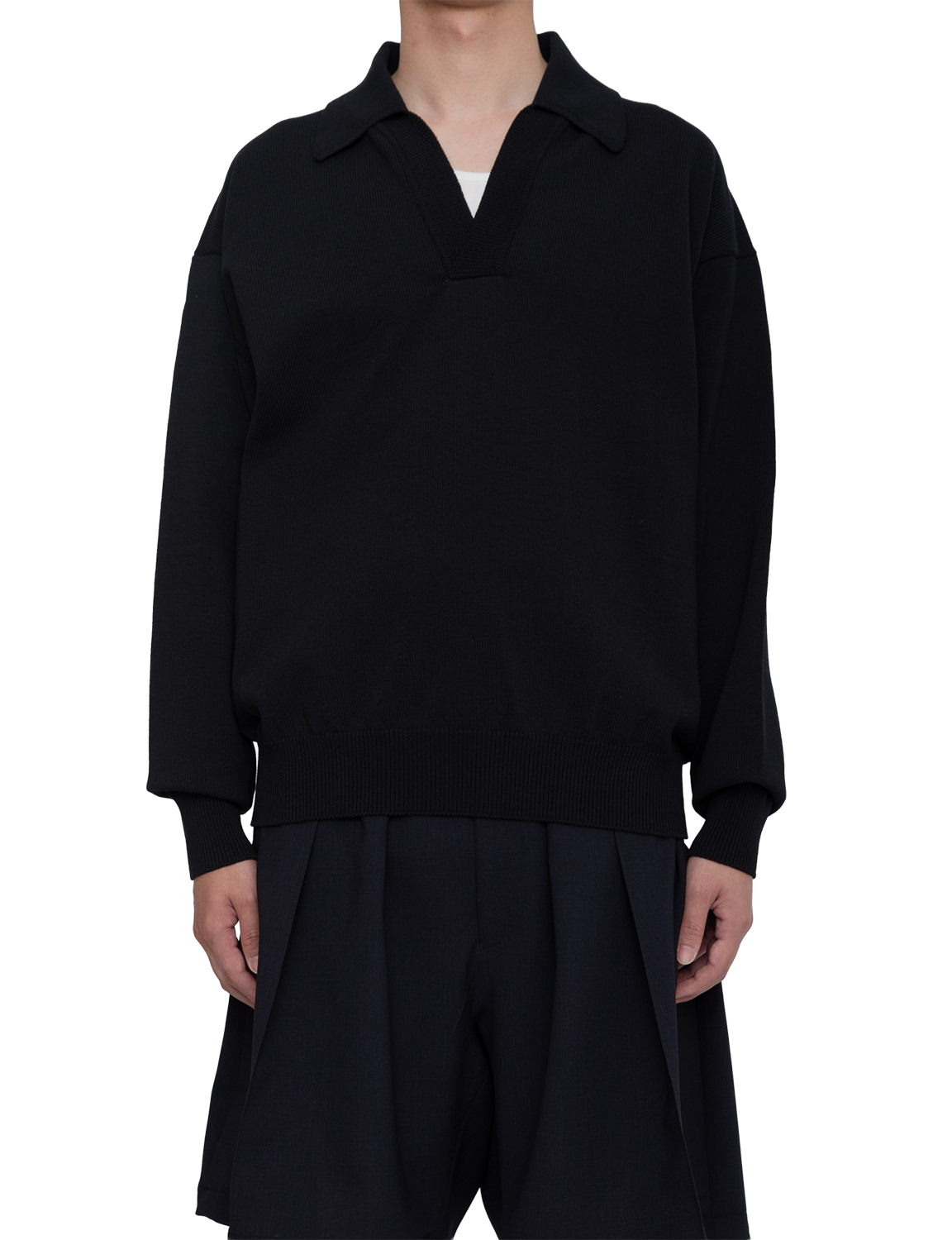 RAINMAKER HEAVY KNIT POLO SWEATER