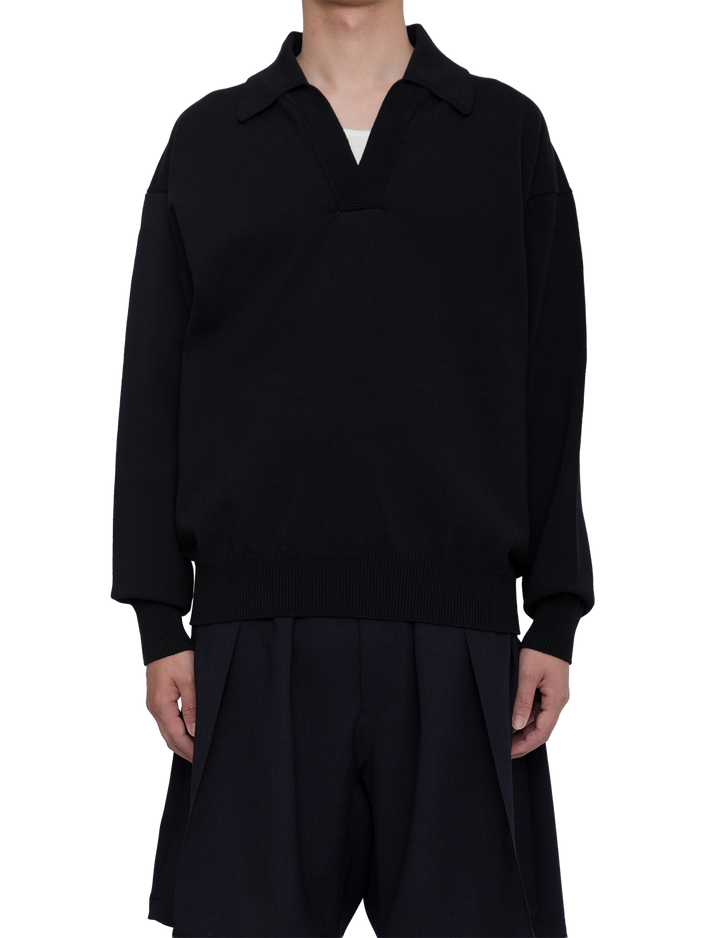 HEAVY KNIT POLO SWEATER