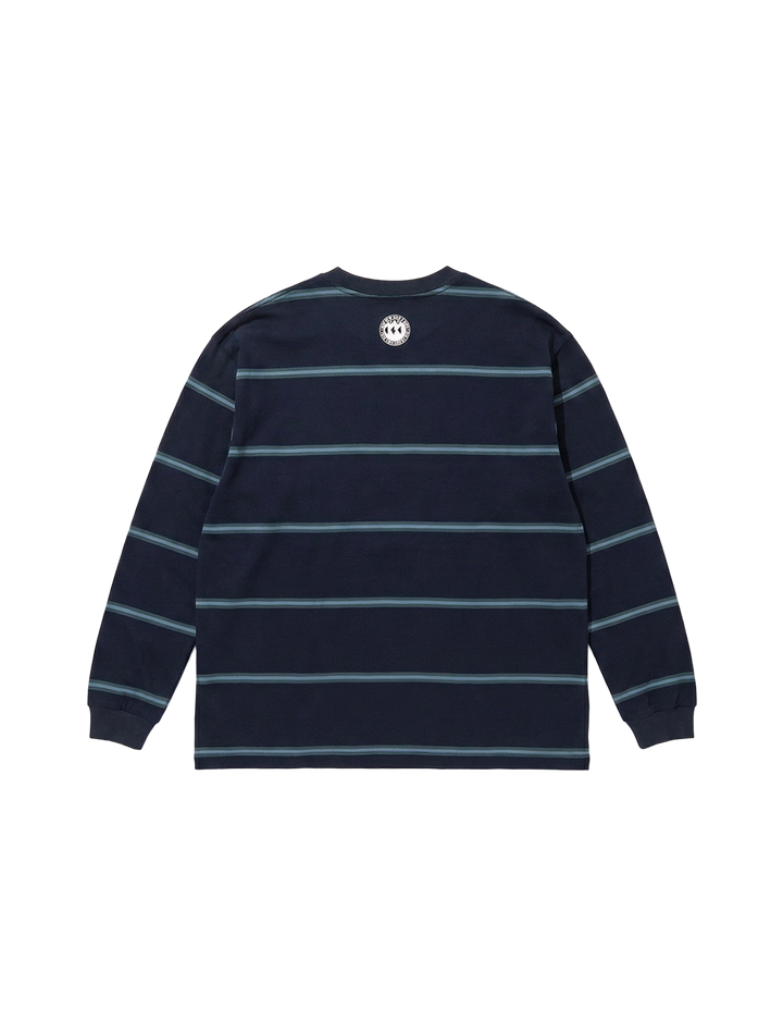 EMBROIDERED LOGO BORDER L/S T-SHIRT