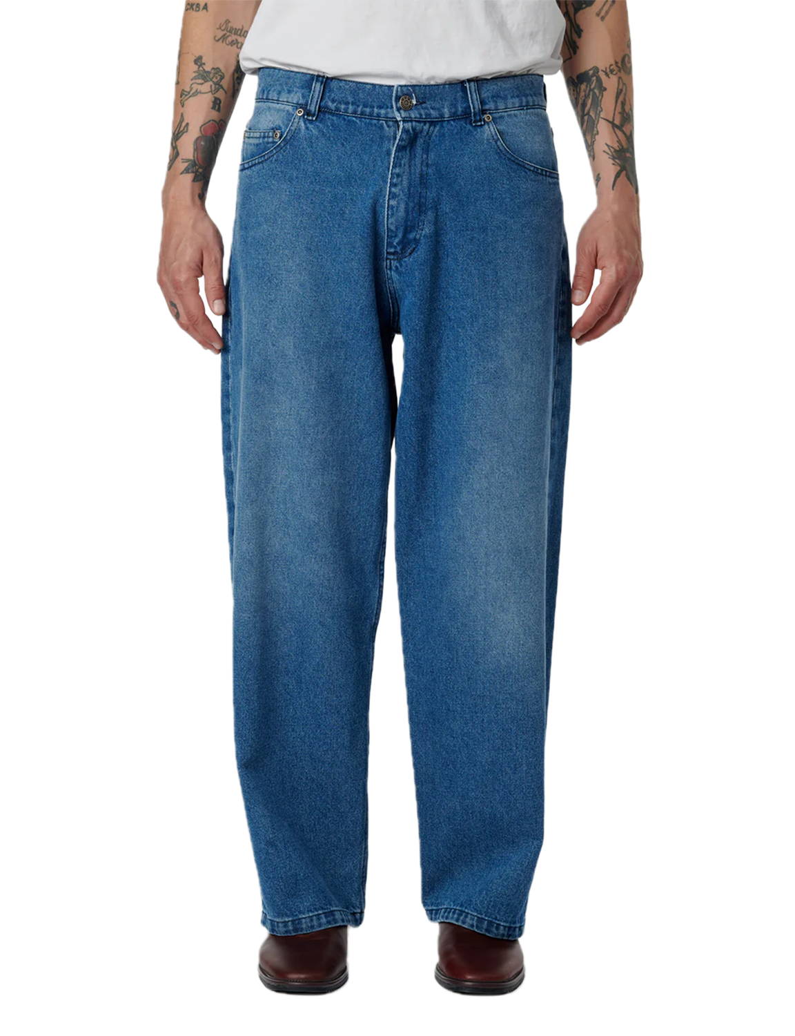 SUN DYED BAGGY DENIM – VINTAGE BLUE