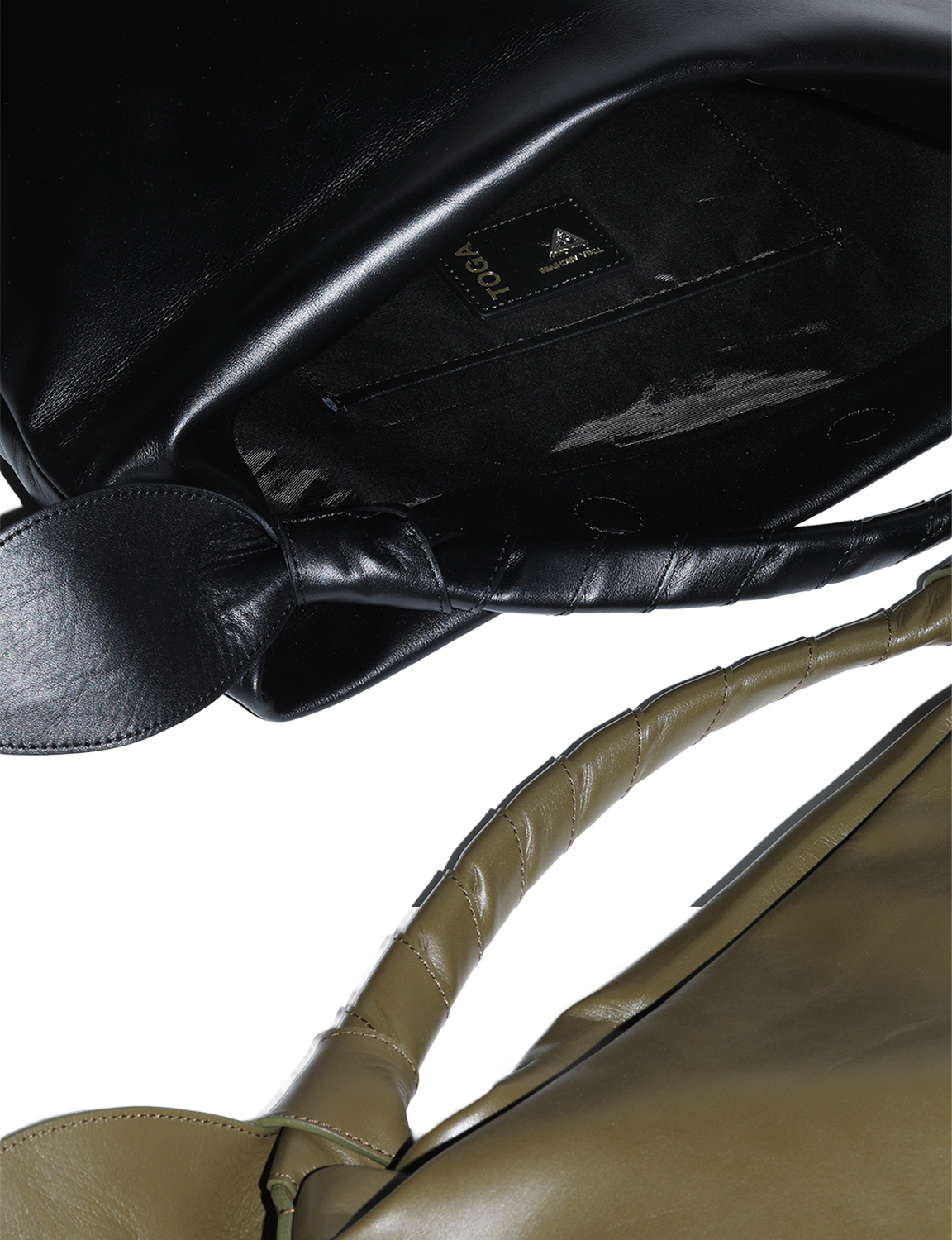LEATHER ROBBON BAG BIG