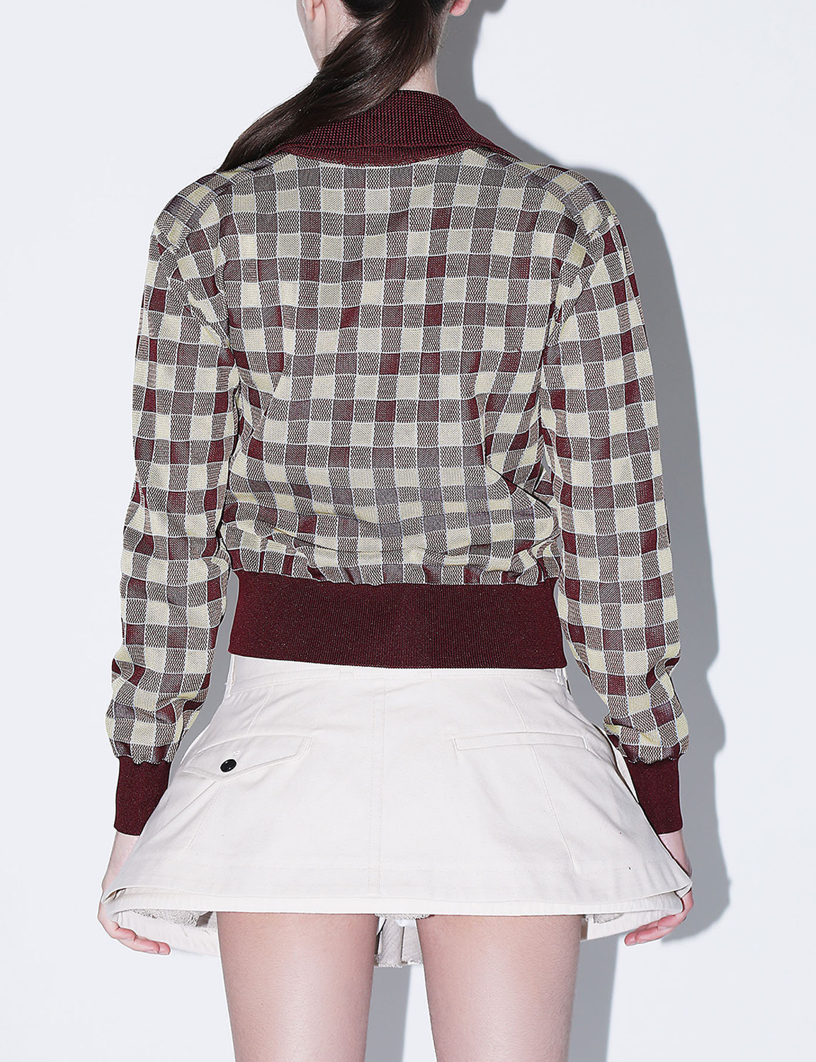 CHECK KNIT CARDIGAN