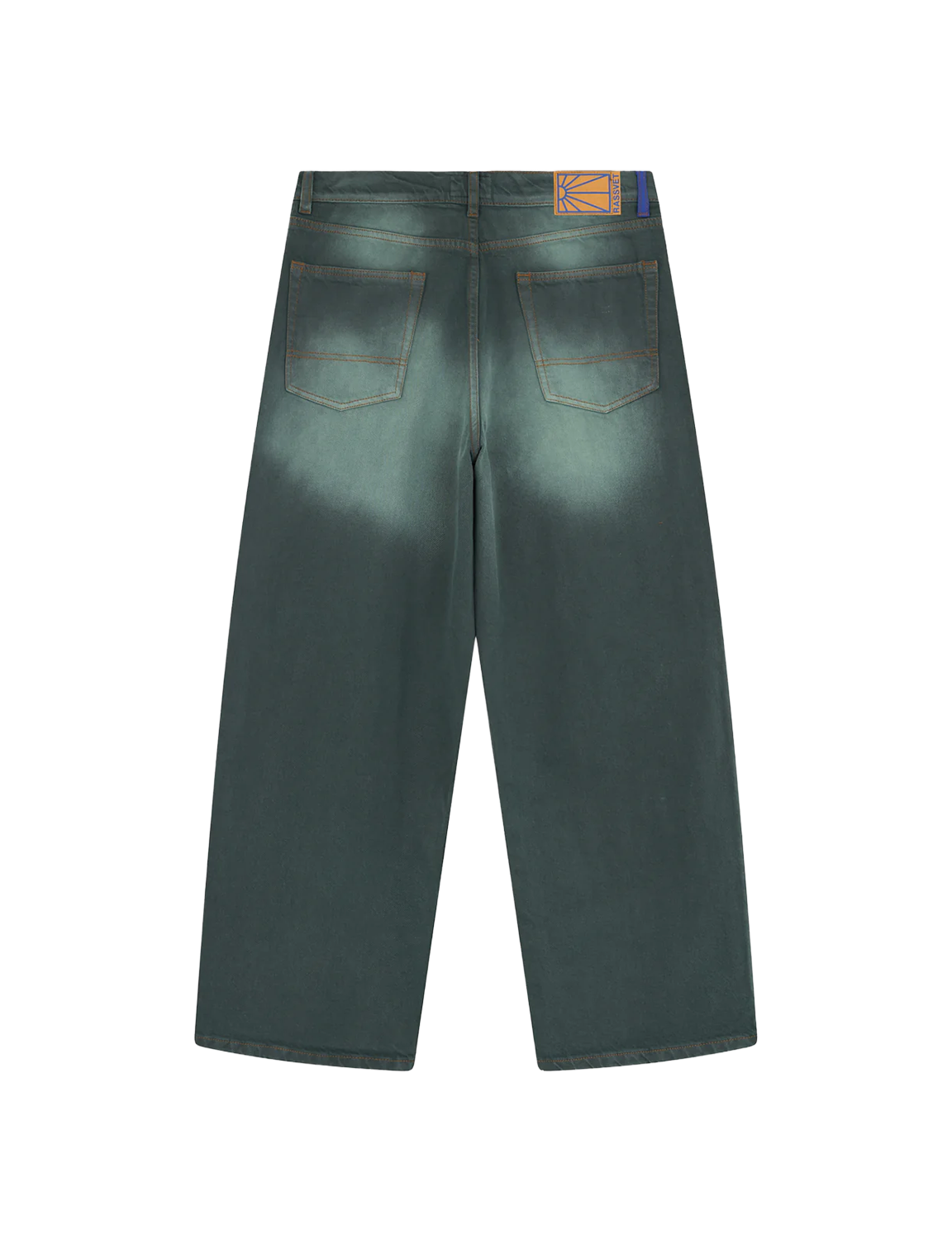 SUN DYED BAGGY DENIM – DARK GREEN