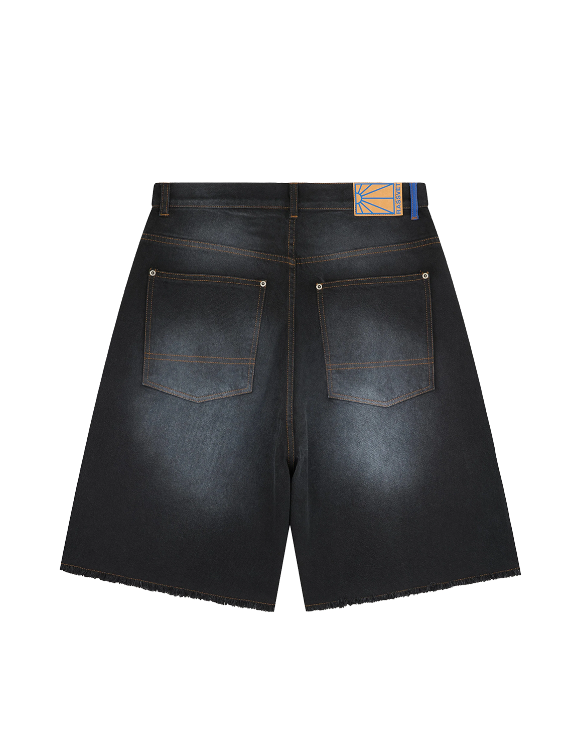 SUN DYED BAGGY DENIM SHORTS – BLACK ONYX