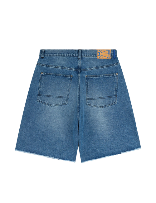 BAGGY DOUBLE KNEE DENIM SHORTS – VINTAGE BLUE