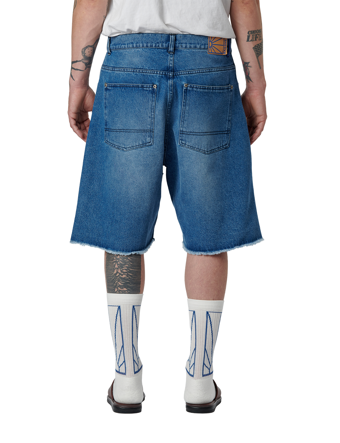 BAGGY DOUBLE KNEE DENIM SHORTS – VINTAGE BLUE