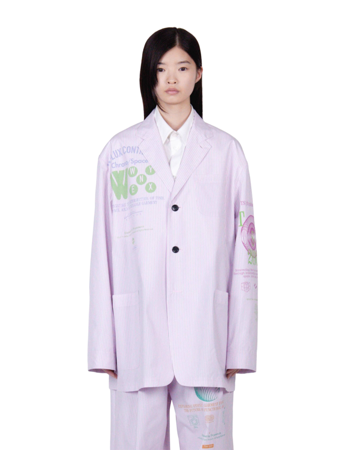 th products Graphic Print Oversized Jacket