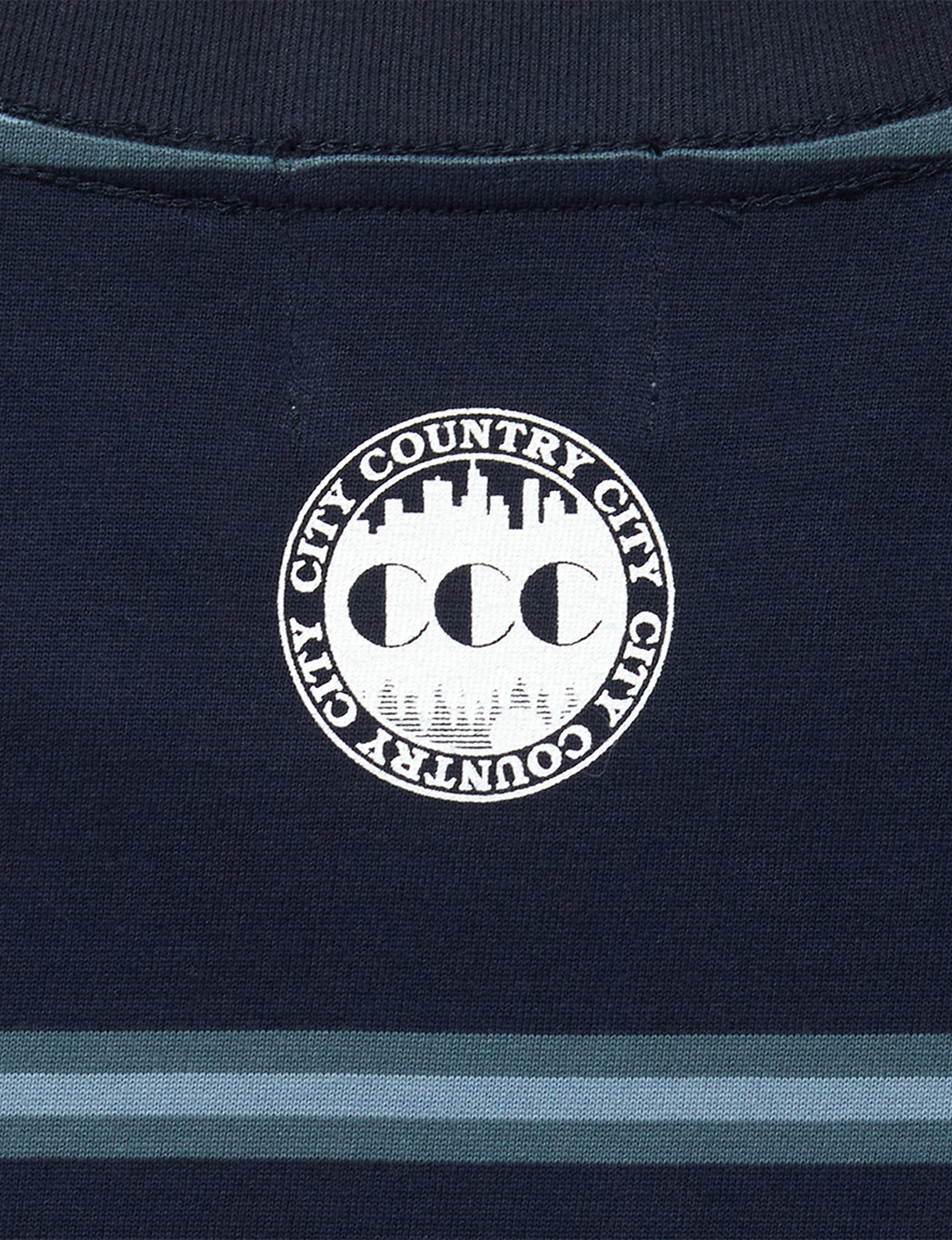 EMBROIDERED LOGO BORDER L/S T-SHIRT