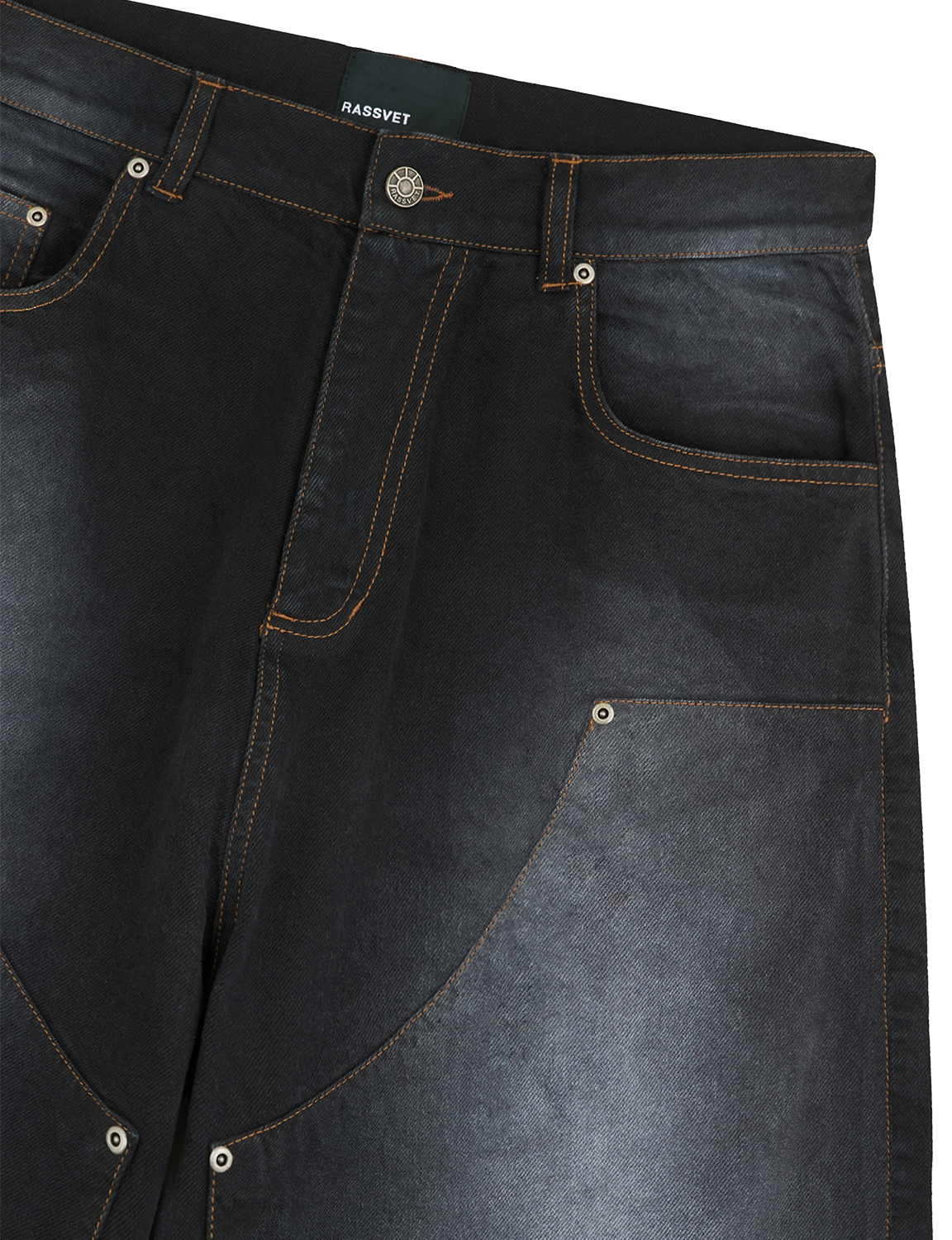 SUN DYED BAGGY DENIM SHORTS – BLACK ONYX