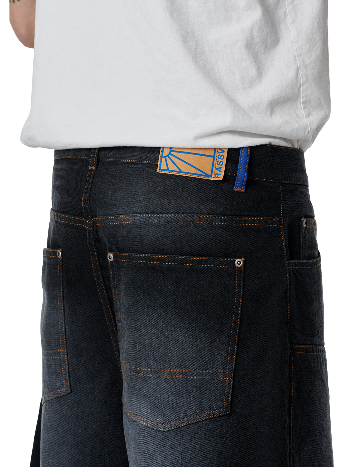 SUN DYED BAGGY DENIM SHORTS – BLACK ONYX