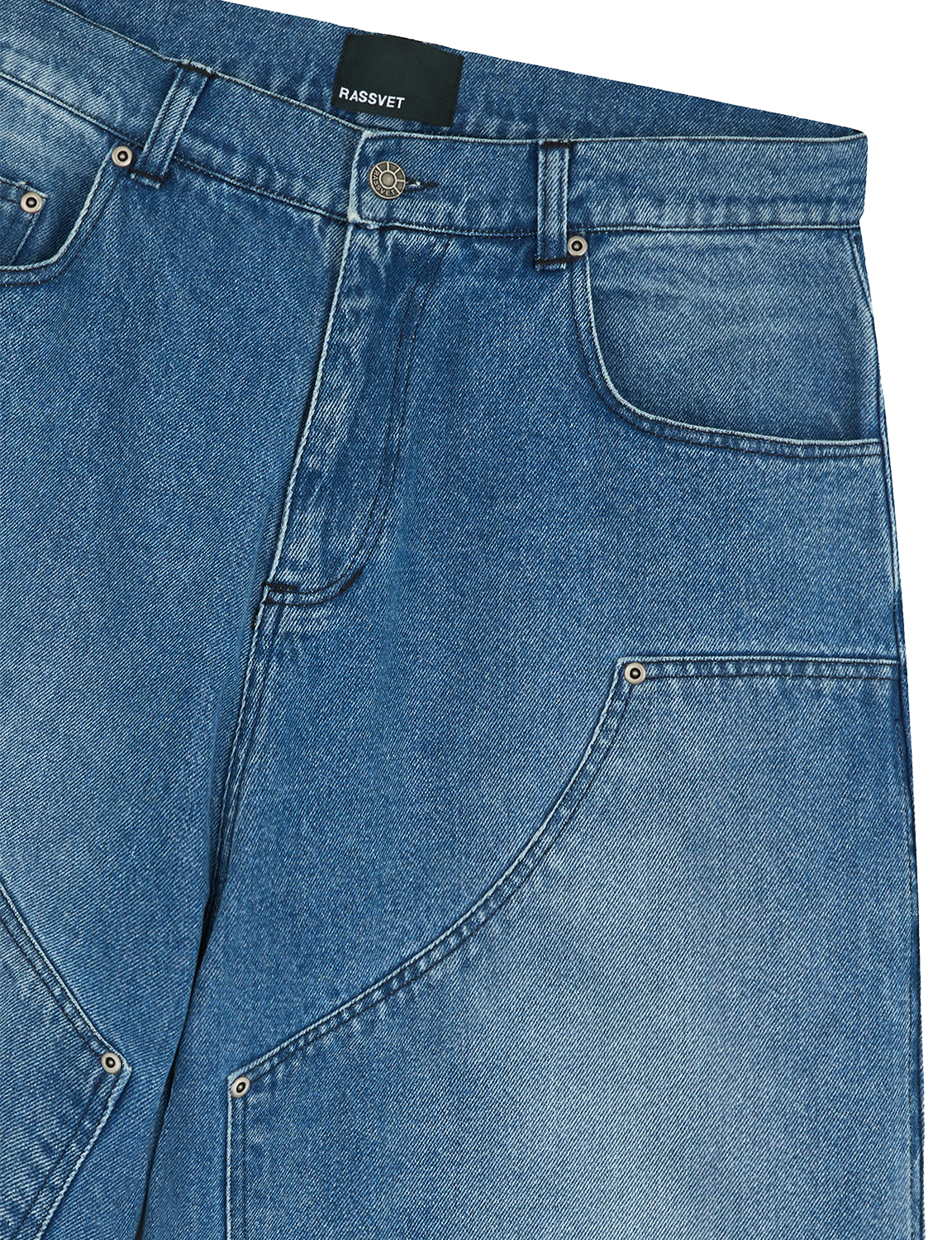 BAGGY DOUBLE KNEE DENIM SHORTS – VINTAGE BLUE