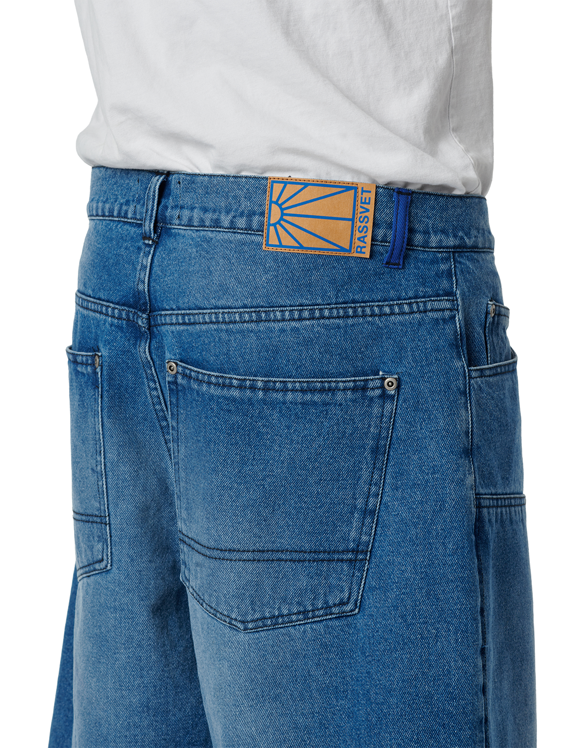 BAGGY DOUBLE KNEE DENIM SHORTS – VINTAGE BLUE