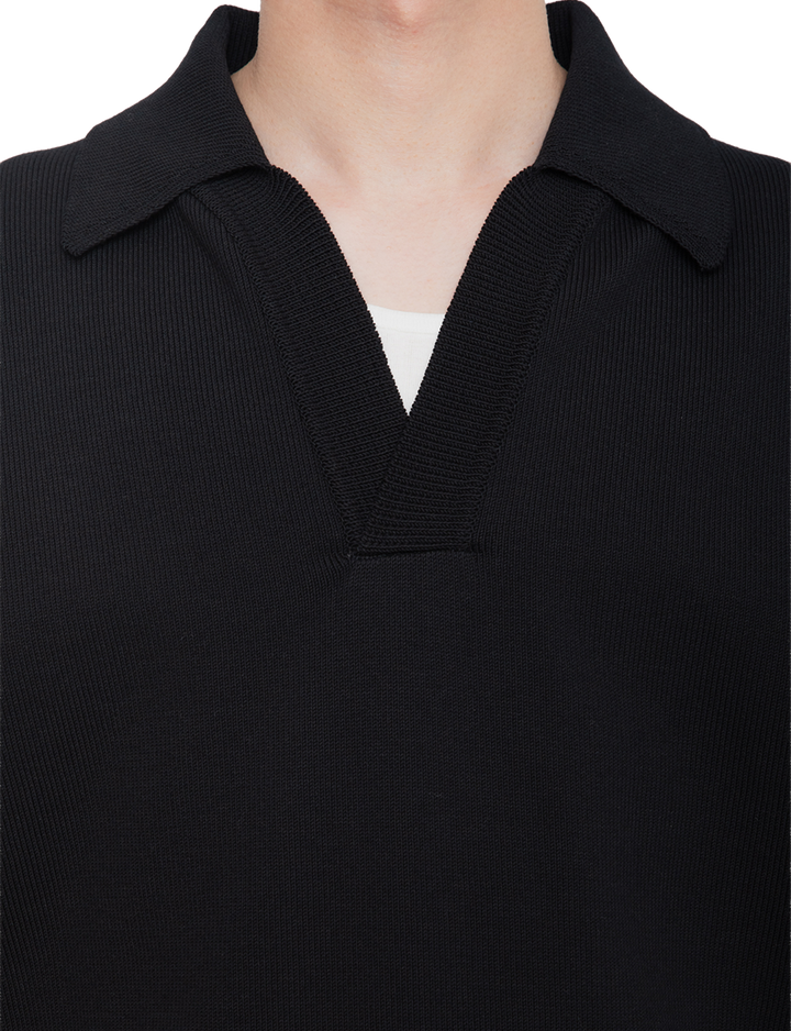 HEAVY KNIT POLO SWEATER