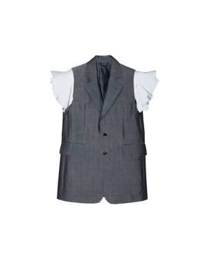 WOOL MOHAIR SLEEVELESS JACKET