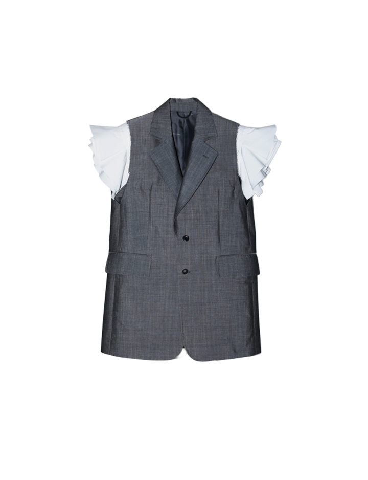 WOOL MOHAIR SLEEVELESS JACKET
