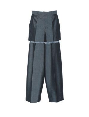 WOOL MOHAIR SLIT TROUSERS