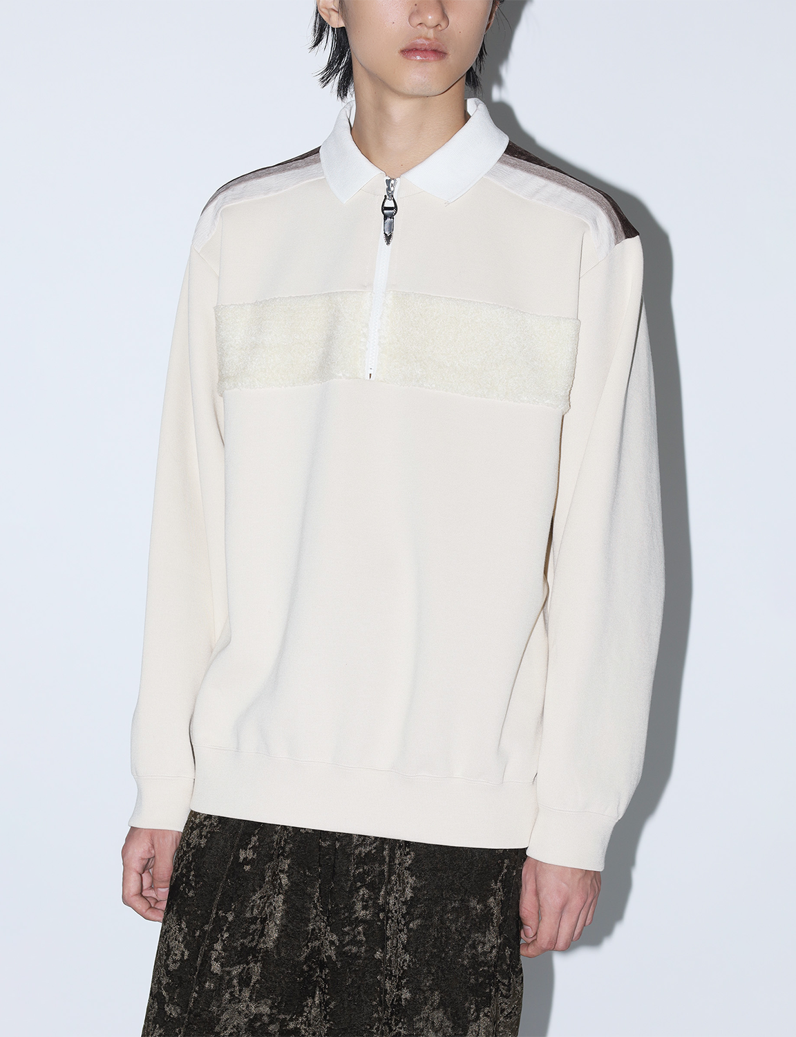 DOUBLE JERSEY HALF ZIP PULLOVER