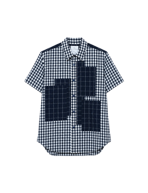 Patchwork pocket short-sleeved shirt