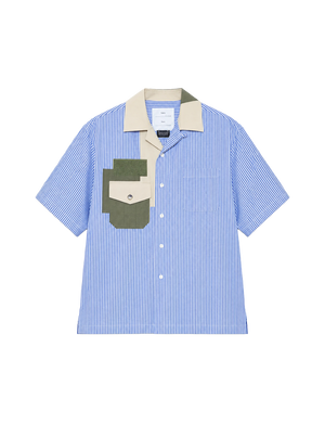 Patchwork Open Collar Shirt