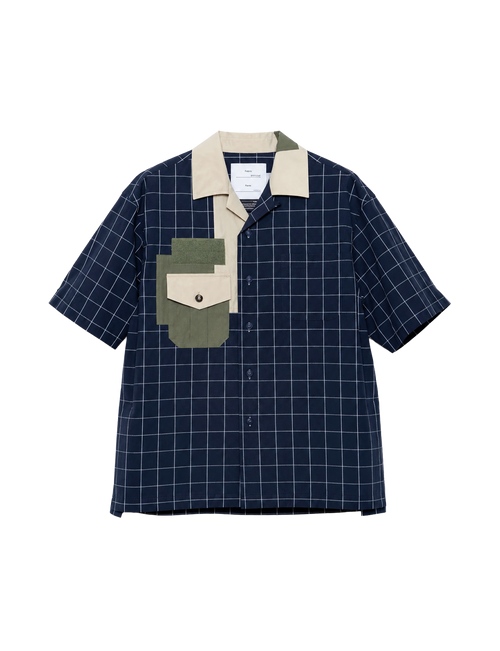FUMITO GANRYU - Patchwork Open Collar Plaid Shirt – Stactile