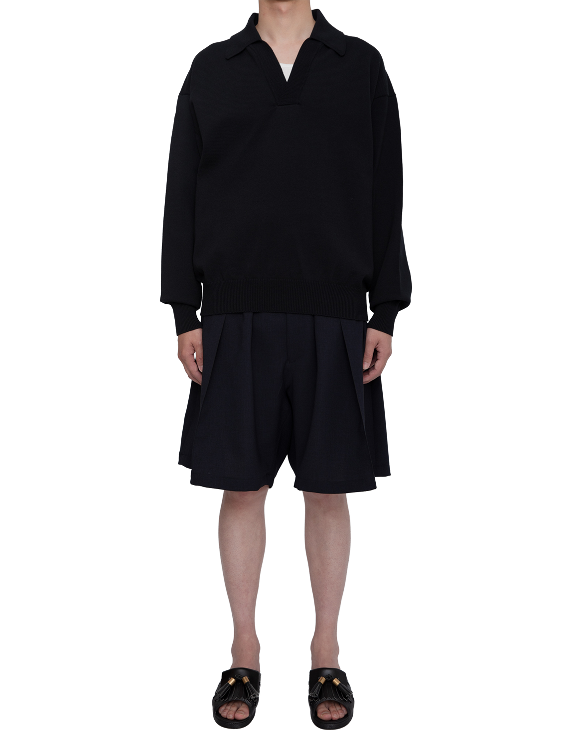 HEAVY KNIT POLO SWEATER