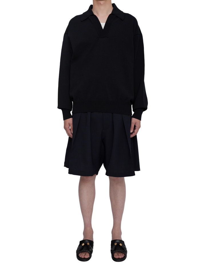 HEAVY KNIT POLO SWEATER