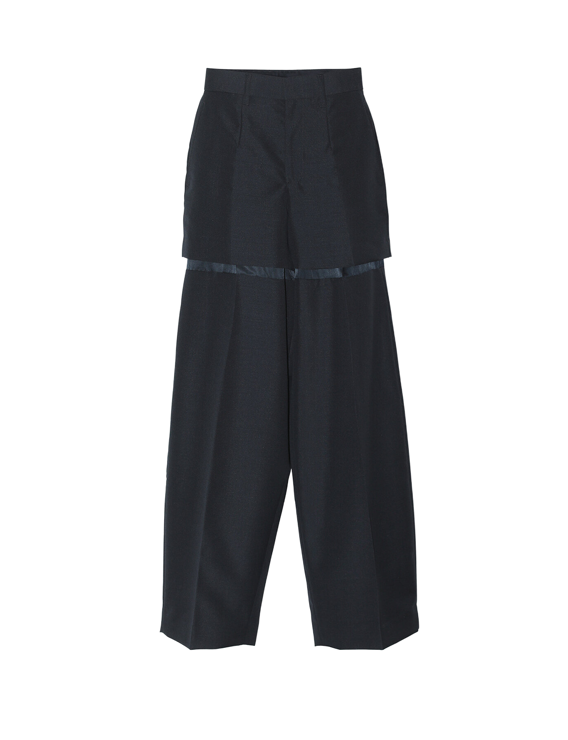 WOOL MOHAIR SLIT TROUSERS