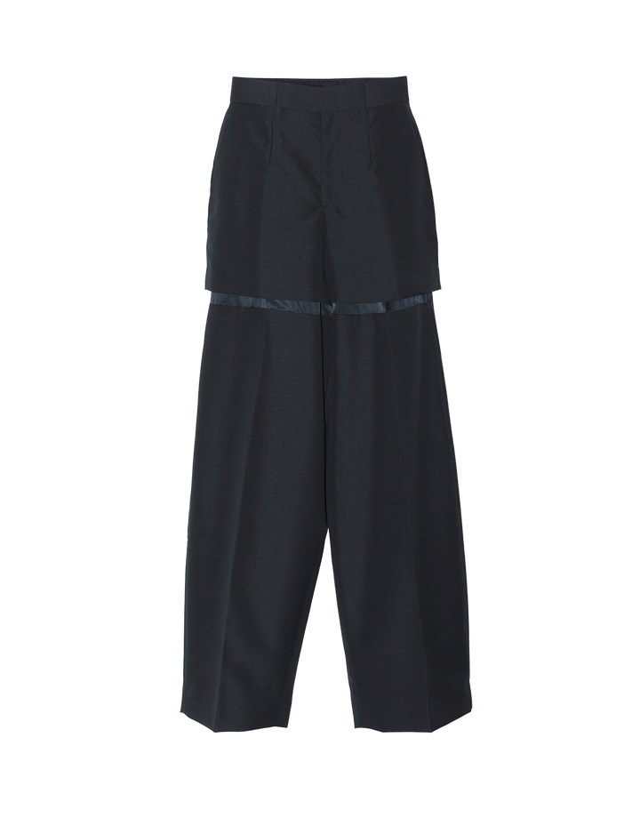 WOOL MOHAIR SLIT TROUSERS