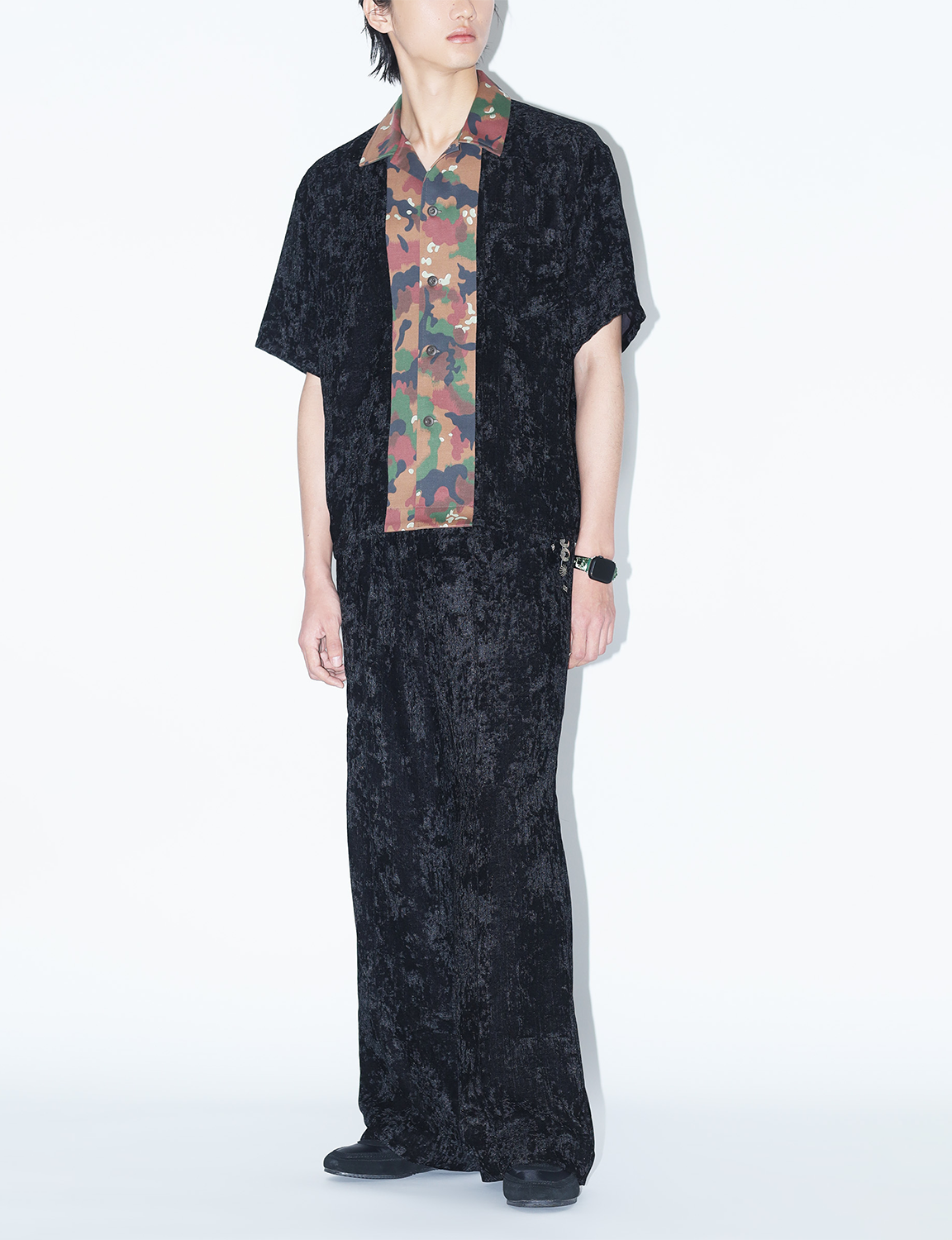 CRUSHED VELVET DRAWSTRING PANTS