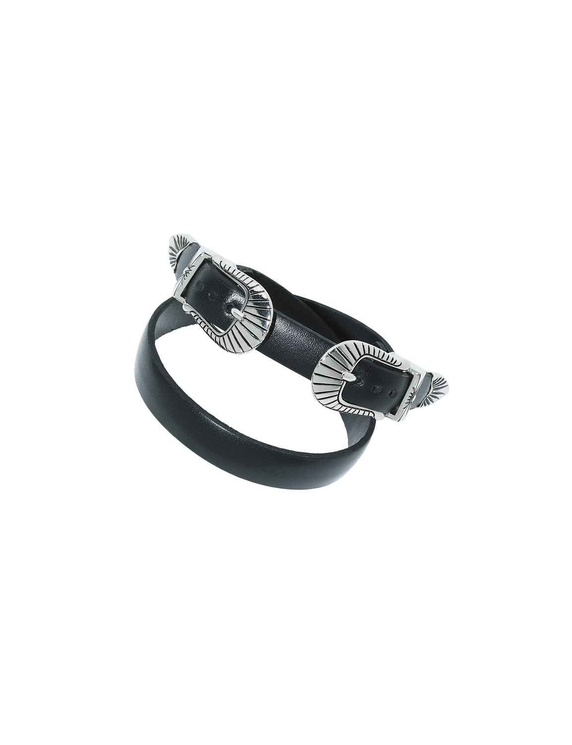 TOGA TOO DOUBLE BUCKLE LEATHER BANGLE