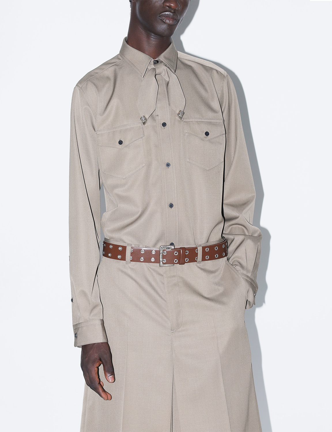 TWILL RIBBON SHIRT