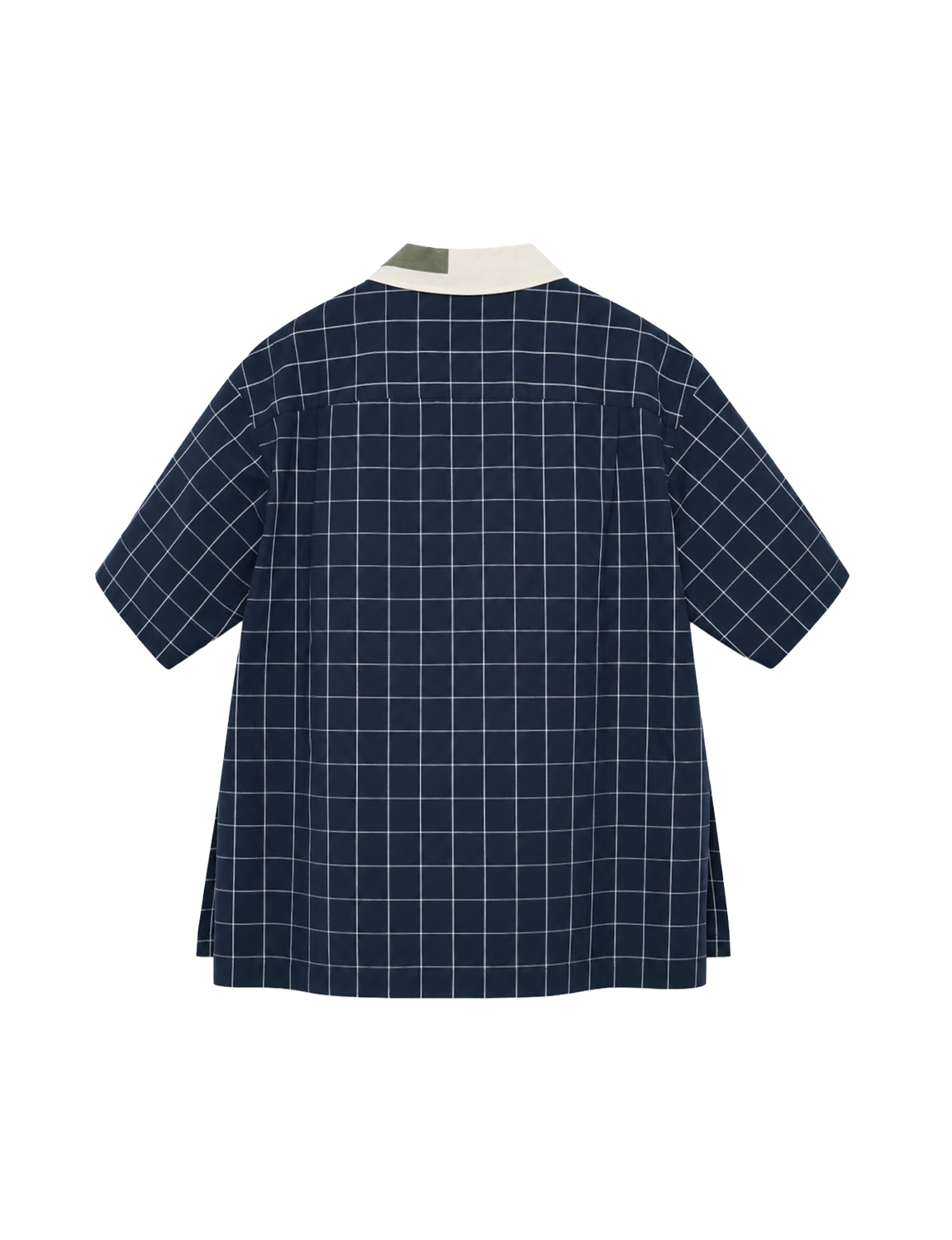Patchwork Open Collar Plaid Shirt