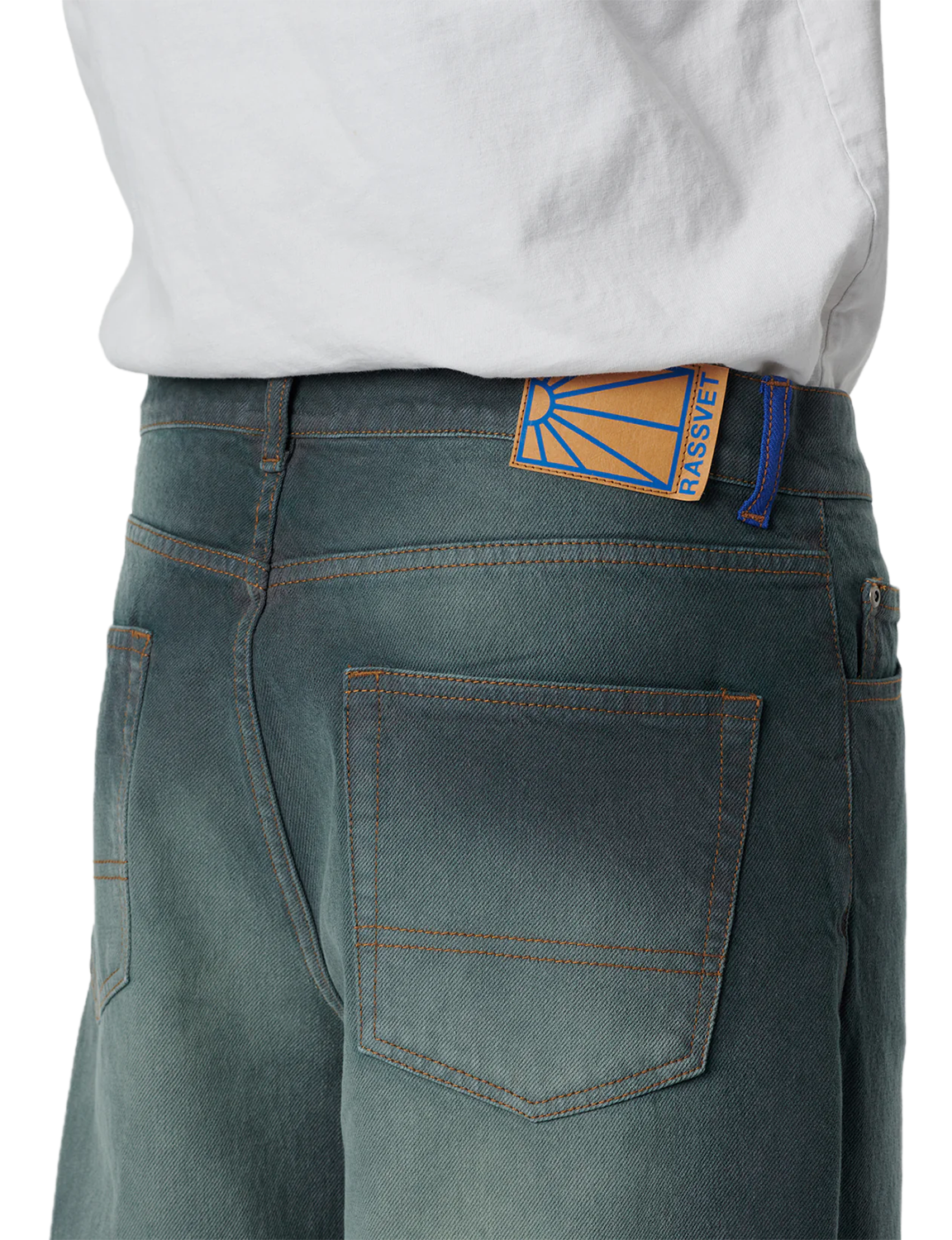 SUN DYED BAGGY DENIM – DARK GREEN