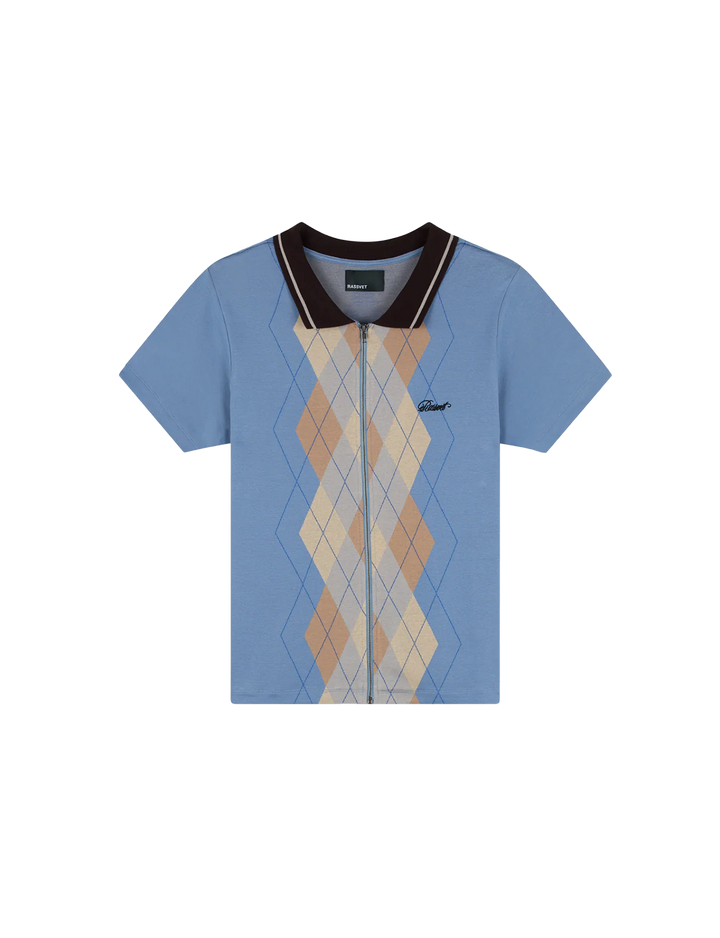 ARGYLE ZIP POLO