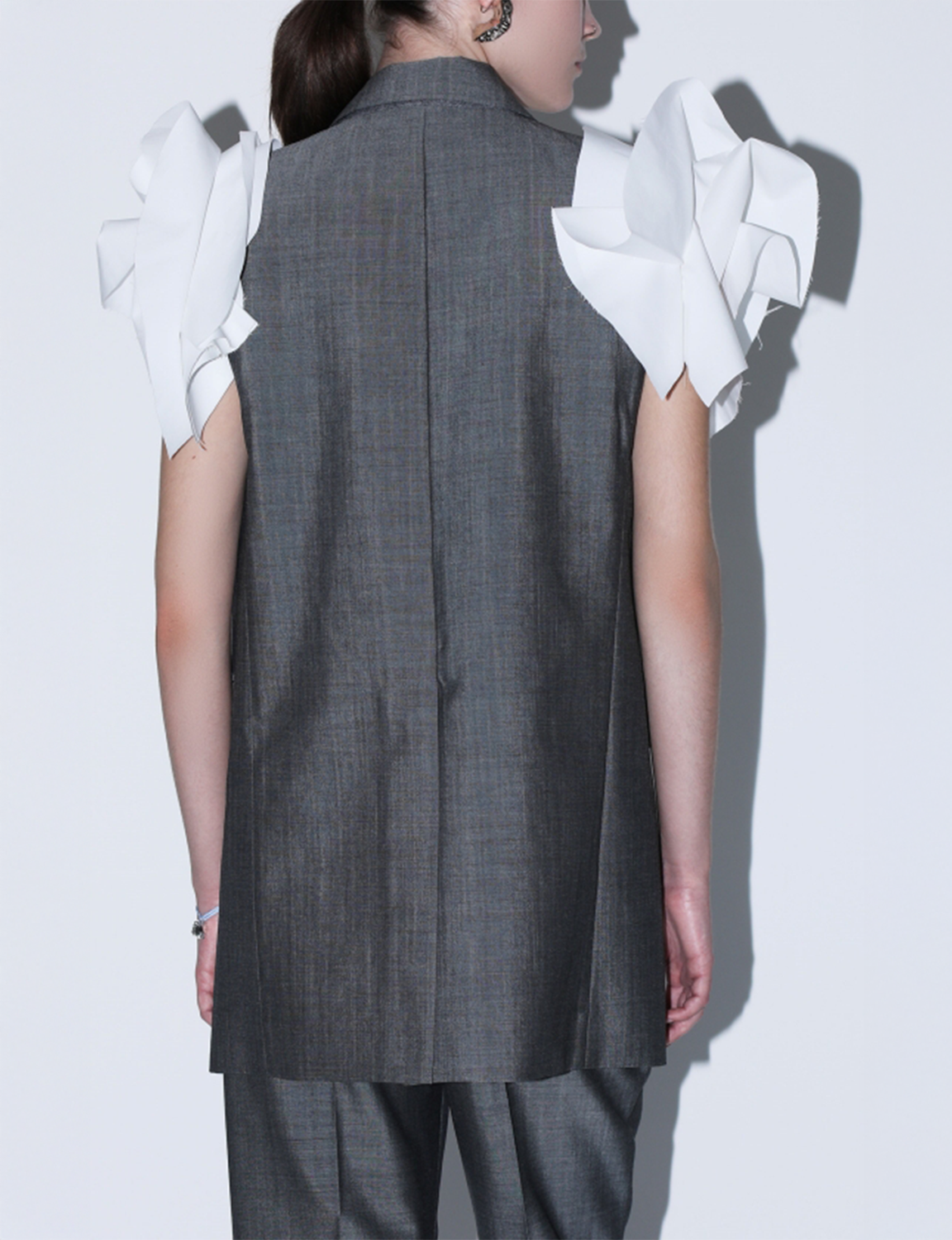 WOOL MOHAIR SLEEVELESS JACKET