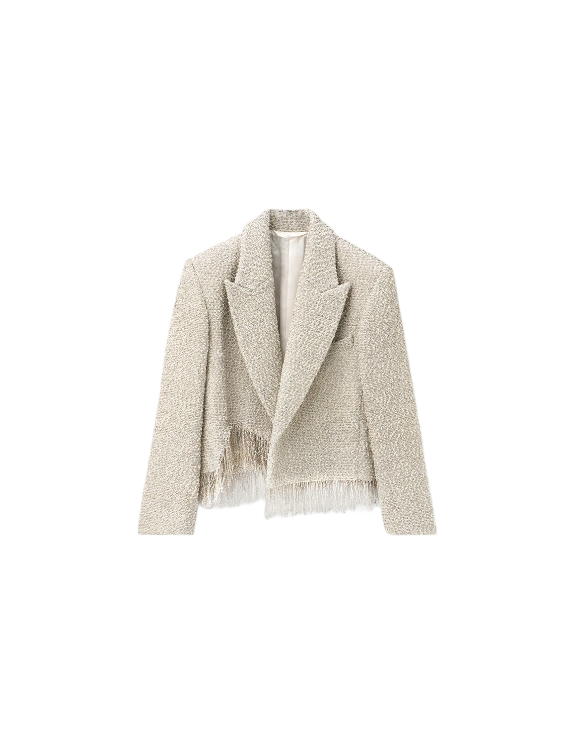 KANAKO SAKAI DISTRESSED LAME TWEED BLAZER